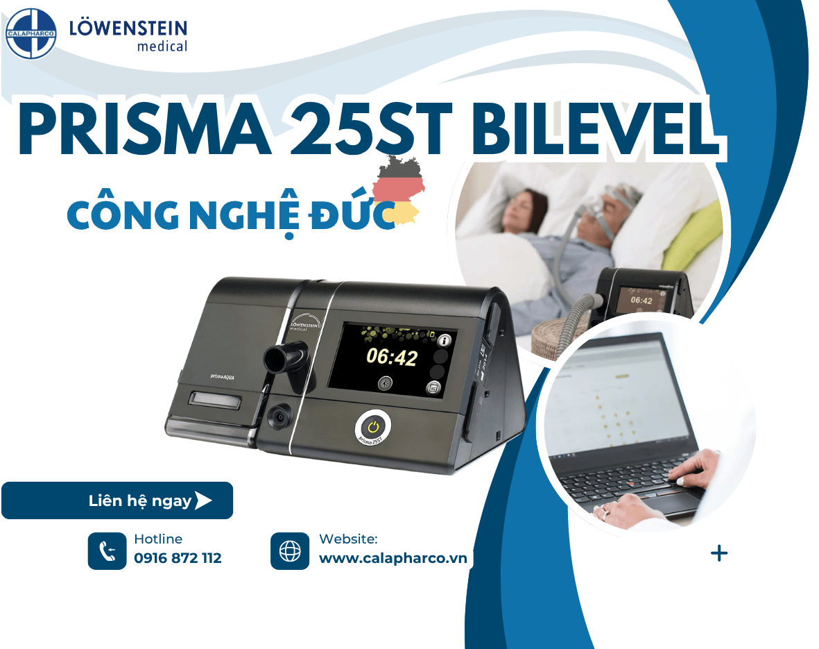 PRISMA 25ST:  GIẢI PHÁP BILEVEL ST (BPAP ST) CHUẨN ĐỨC CAO CẤP CHO BỆNH NHÂN NGƯNG THỞ KHI NGỦ PHỨC TẠP