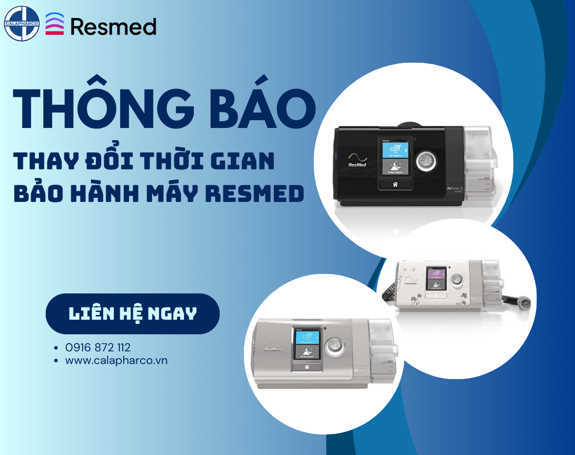 THÔNG BÁO: Thay Đổi Thời Gian Bảo Hành Cho Các Dòng Máy Thở ResMed